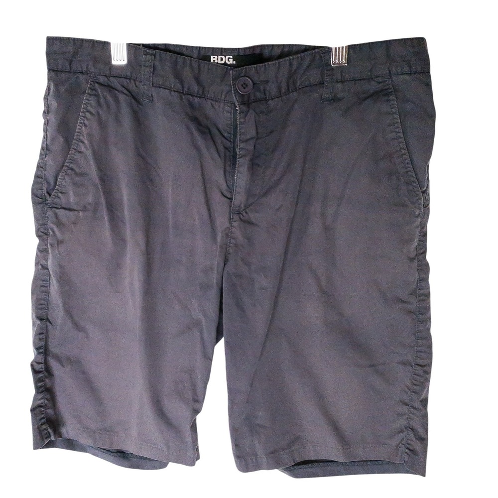BDG Shorts Mens 33 Gray Flat Front Casual Chino Style Summer‎ Classic Cotton